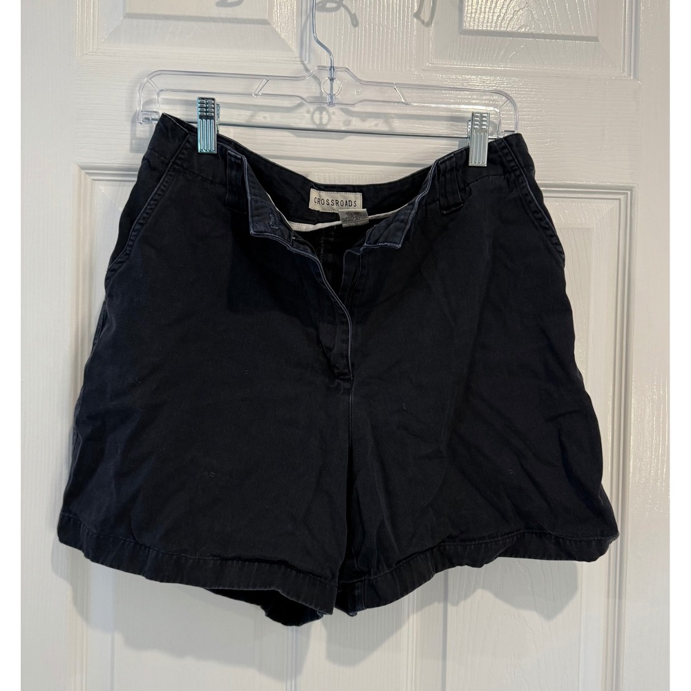 Crossroads Cotton Shorts Casual Everyday High Waist‎ Black Size 10M